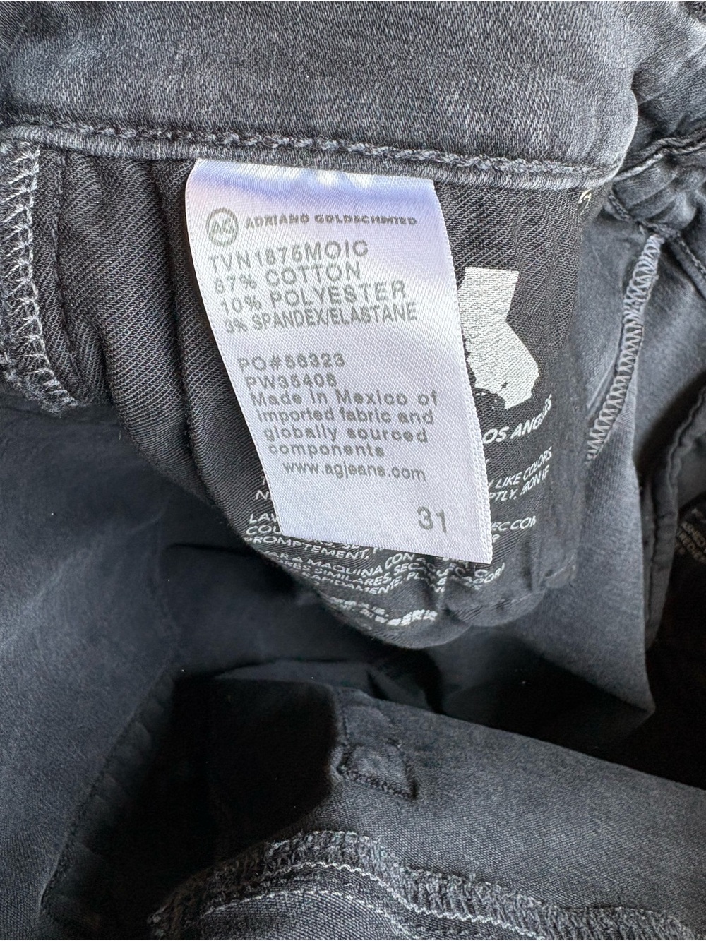 AG Adriano Goldschmied Mari Slim Straight Black Jeans Elevated Basic Size 31 - Picture 7 of 10